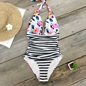 Cupshe one piece floral print one piece swimsuit
